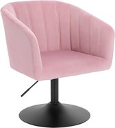 Dakta® Fauteuil | Stoel | Roze | Eetkamerstoel | Velvet | Bar stoel | Roterend | Draaibaar | Bureaustoel