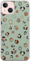 iPhone 13 hoesje siliconen - Luipaard baby leo - Soft Case Telefoonhoesje - Luipaardprint - Transparant, Blauw