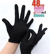 48 Stuks Zwart katoenen Handschoen Maat L, 24 Paar katoenen Handschoen – 48Pcs Black Gloves 24 Pairs Soft Cotton Gloves Coin Jewelry Silver Inspection Gloves Stretchable Lining Glo