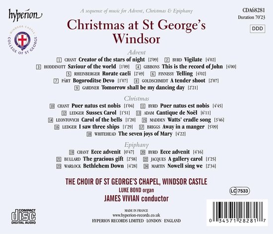The St Georges Chapel Choir Windsor, James Vivian - Christmas At St George's Windsor (CD)
