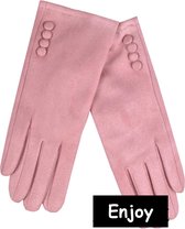 handshoenen -licht roze- Fingertouch- suede look