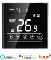TechU™ Slimme Thermostaat Vita – Alleen voor Elektrische Vloerverwarming – Zwart – Google Assistant & Amazon Alexa – App & Wifi