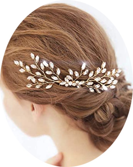 Haarsieraad bruid - Hair comb gold - Haaraccessoire -hairpin - haarpin -  Versierd met... | bol.com