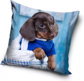 Hond, Puppy Sierkussens - Kussen - 40 x 40 inclusief vulling - Kussen van Polyester - KledingDroom®