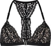 Hunkemöller Lingerie Dames Voorgevormde triangle bralette Rose  - Zwart - maat L