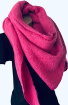 Warme Driehoekige Dames Sjaal - Extra Dikke Kwaliteit - Fuchsia - 200 x 70 cm (94885#)