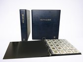 Importa MH20 Album inclusief 5x MH20 munthouderbladen en 5 zwarte schutbladen - de Luxe Blauw - met opdruk Muntenalbum - Gewatteerd met extra zwaar ringmechaniek (geschikt voor munten in munthouders)