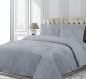 velvet couture dekbedovertrek 200x200/220cm velvet touch-licht grijs 2 persoons