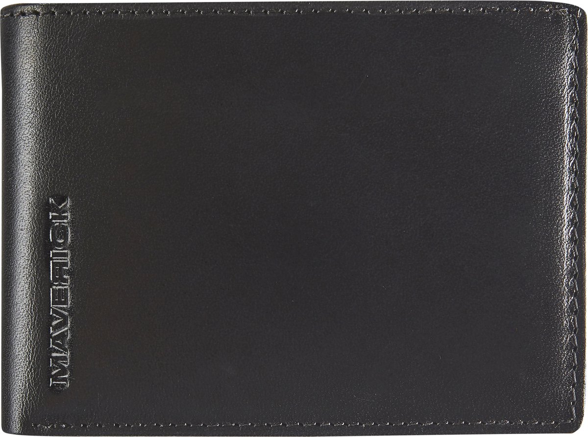Maverick - all black - Lederen portemonnee - Compact billfold RFID