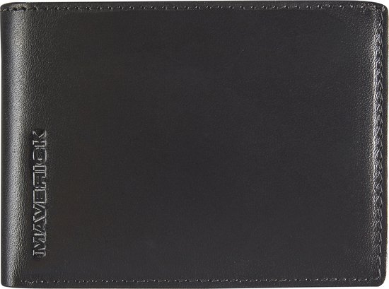 Maverick - all black - Lederen portemonnee - Compact billfold RFID