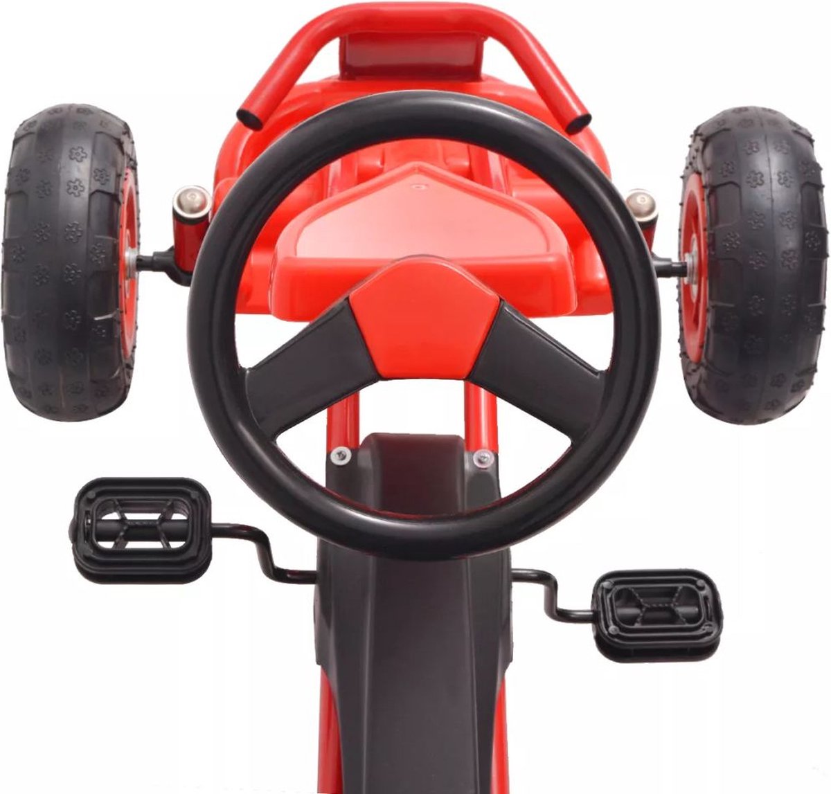 vidaXL Skelter met pedalen en pneumatische banden rood — afbeelding 13