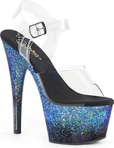 Pleaser Sandaal met enkelband, Paaldans schoenen -42 shoes- ADORE-708SS Paaldans schoenen Turquoise/Blauw