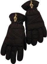 Ski-handschoenen met vioolsleutel, zwart Maat M/L