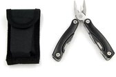 Mini Multitool Tang, 10 in 1 combinatietang met zakmes. Incl. etui. Zwart