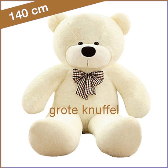 Witte knuffelbeer 140 cm - XXL Teddybeer - Hele grote Knuffelbeer - Grote  Teddybeer -... | bol.com
