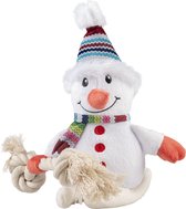 Xmas pluche sneeuwman katoen halter Meerkleurig 22x15x24cm