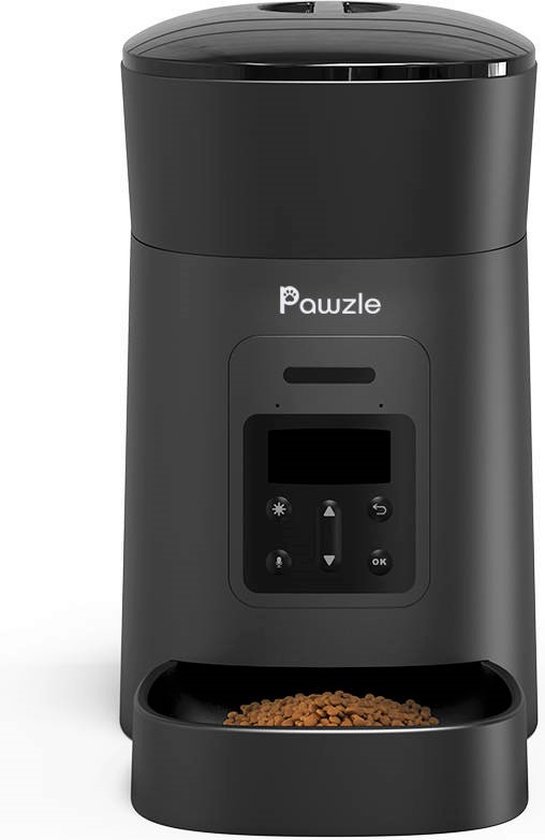 Pawzle Automatische Voerbak - Voerautomaat - Voederbak Kat & Hond - Stemrecorder - Zwart