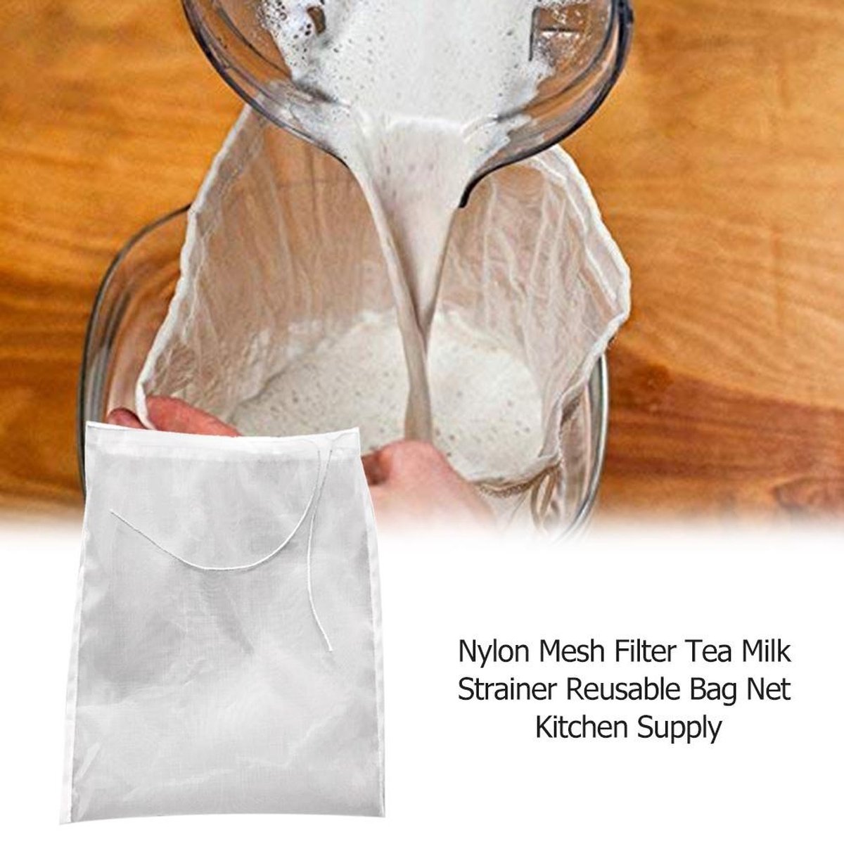Sac à lait de noix - Sac à lait d'amande réutilisable - Passoire fin -  Nylon à mailles