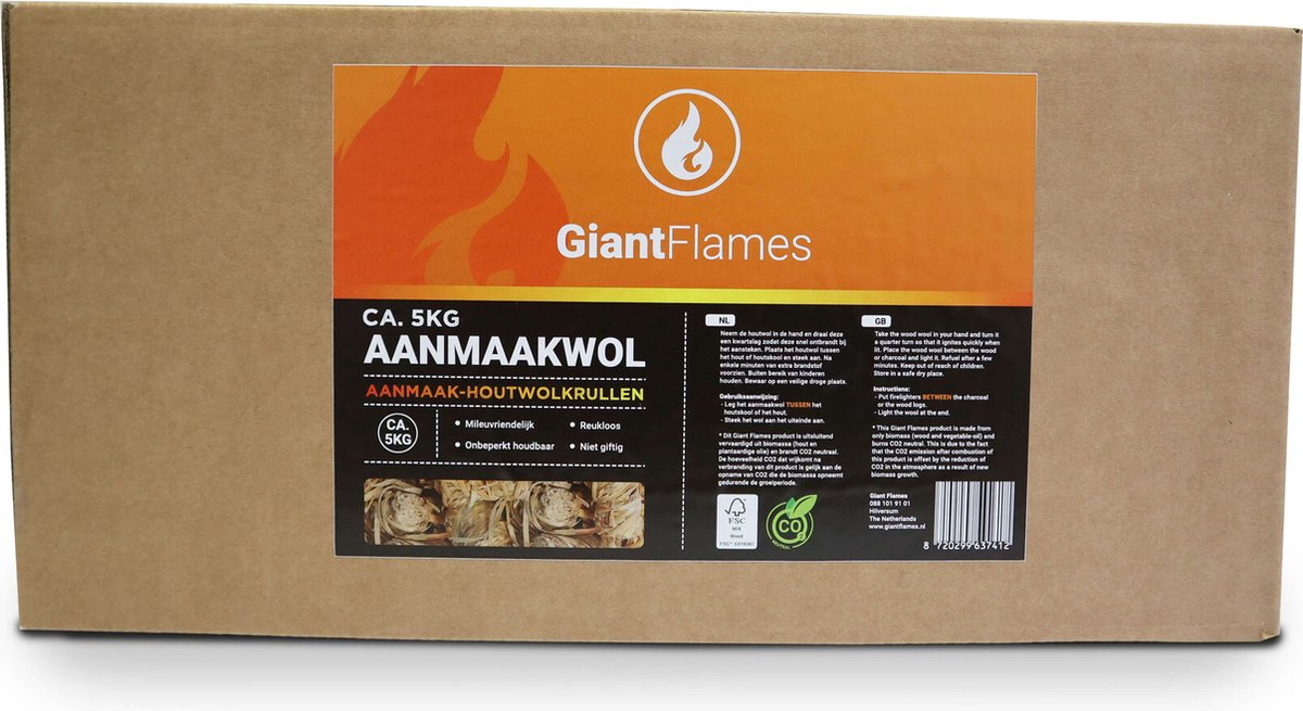Giant Flames aanmaakwol (5kg)