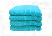 Samatex Badhanddoeken - 50x100 cm - Turquoise - Set van 4