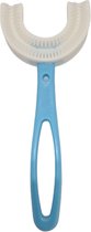 Kindertandenborstel - Tandenborstel - Voor Peuters- U-Vormig - 360 graden- Siliconen - Kleur Blauw - 2-6 Jaar