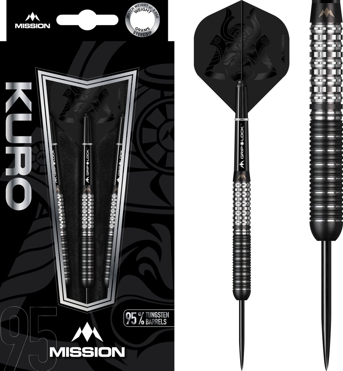 Mission Kuro Black M1 95% - Dartpijlen - 22 Gram