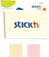 Stick'n sticky notes - 12 pack - 76x127mm, pastel geel & roze, 50 memoblaadjes