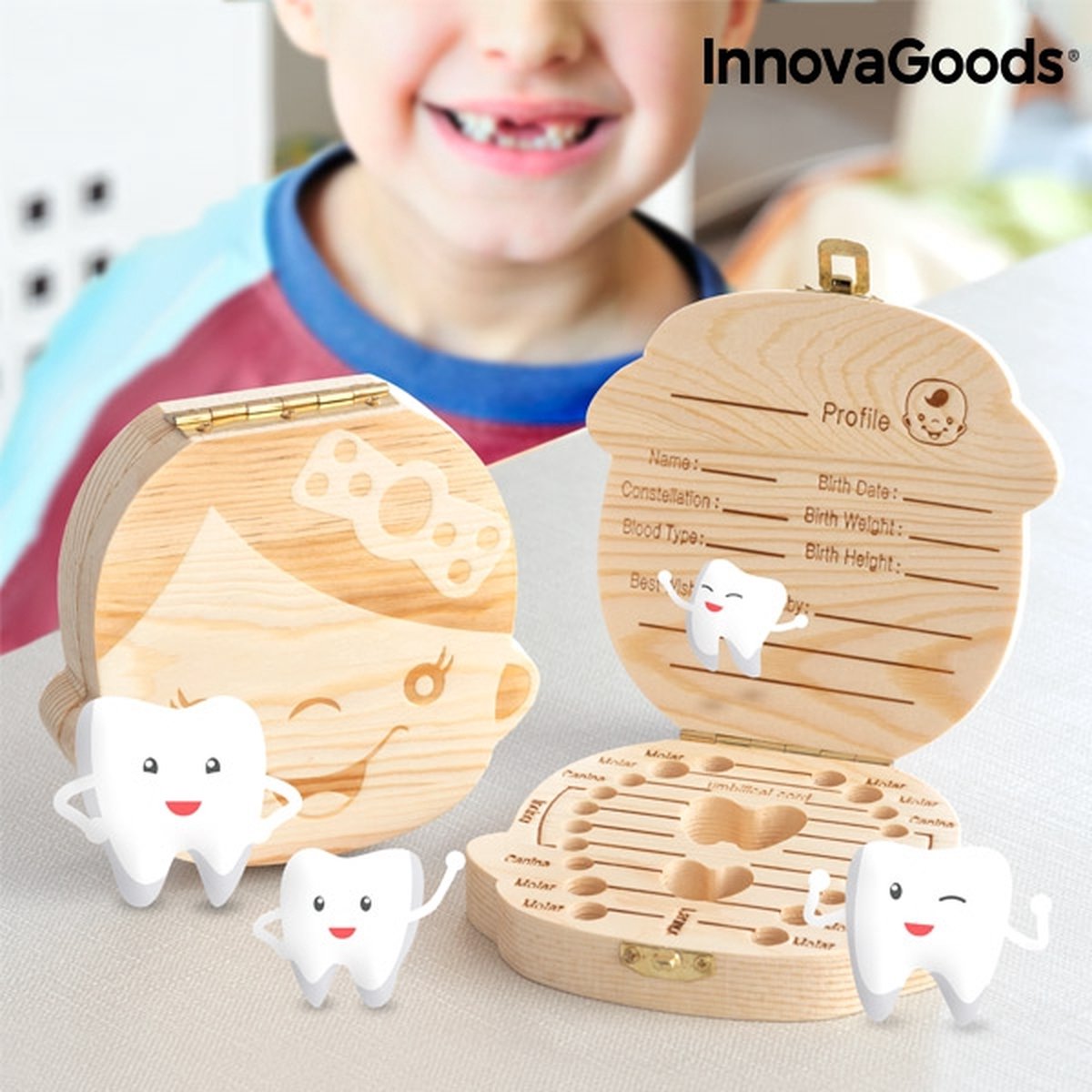 Tandendoosje jongens - Herinneringendoos jongen - Herinneringsdoos - Tandendoosje - Melktandendoosje - Tandendoosje hout - Tandendoosjes voor kinderen - Tanden