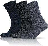 Outdoor sokken  | van 80% katoen met ronde hals | Wandelsokken | Warmesokken | Wintersokken | Comfortabele sokken | 3 paar