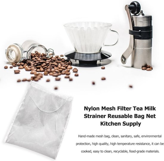 Mesh Nylon - Filtre Sac Réutilisable - Thee Vin Soja - Lait Passoire  Nourriture 