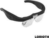 LORIOTH® Praktische Loepbril - 5x Vergrootglas Bril - Praktische Bril - Efficient Werken - Met Led verlichting - Multifunctioneel - Zwart