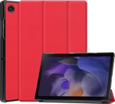 Tablet hoes voor Samsung Galaxy Tab A8 (2022 & 2021) tri-fold hoes met auto/wake functie - 10.5 inch - Rood