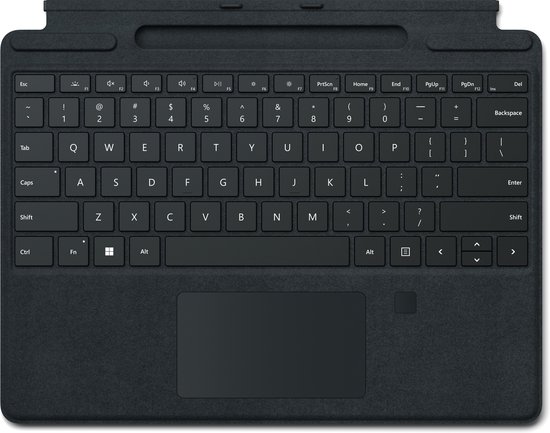 Microsoft Surface Pro Signature Keyboard with Fingerprint Reader Zwart Microsoft Cover port QWERTY Engels