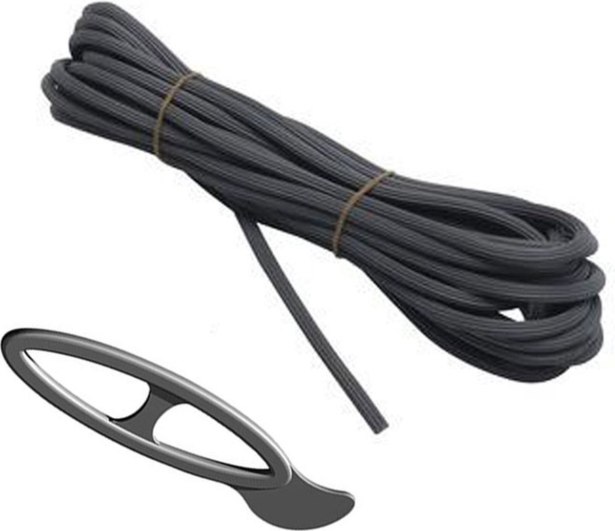 Hb Smal hor inrolpees met inroller - 10 meter - 3,5 mm dik - grijs