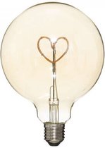 Led lamp - amberkleurige led-lamp met hart - E27- Energieklasse: A + - Diameter 12,5 x Hoogte 17,3 cm
