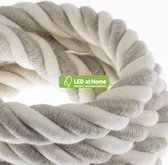 LEDatHOME – 3XL elektrisch snoer, elektrische kabel 3x0,75. Natuurlijke linnen en ruwe katoenen stoffen bekleding. Diameter 30mm – 5 meter - Van buiten SCHITTEREND, van binnen SUBL