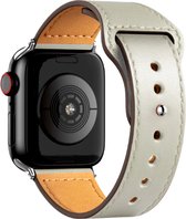 Apple Watch bandje 38/40/41mm leer Beige - Apple Watch series 1/2/3/4/5/6/SE