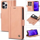 GSMNed – Hoogwaardig Hoesje iPhone X/XS Roze – Luxe Leren Pu Hoesje – 3 pasjes houder – Design – magnetische sluiting