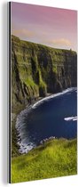Wanddecoratie Metaal - Aluminium Schilderij Industrieel - Zonlicht op de Kliffen van Moher in Ierland - 40x80 cm - Dibond - Foto op aluminium - Industriële muurdecoratie - Voor de woonkamer/slaapkamer