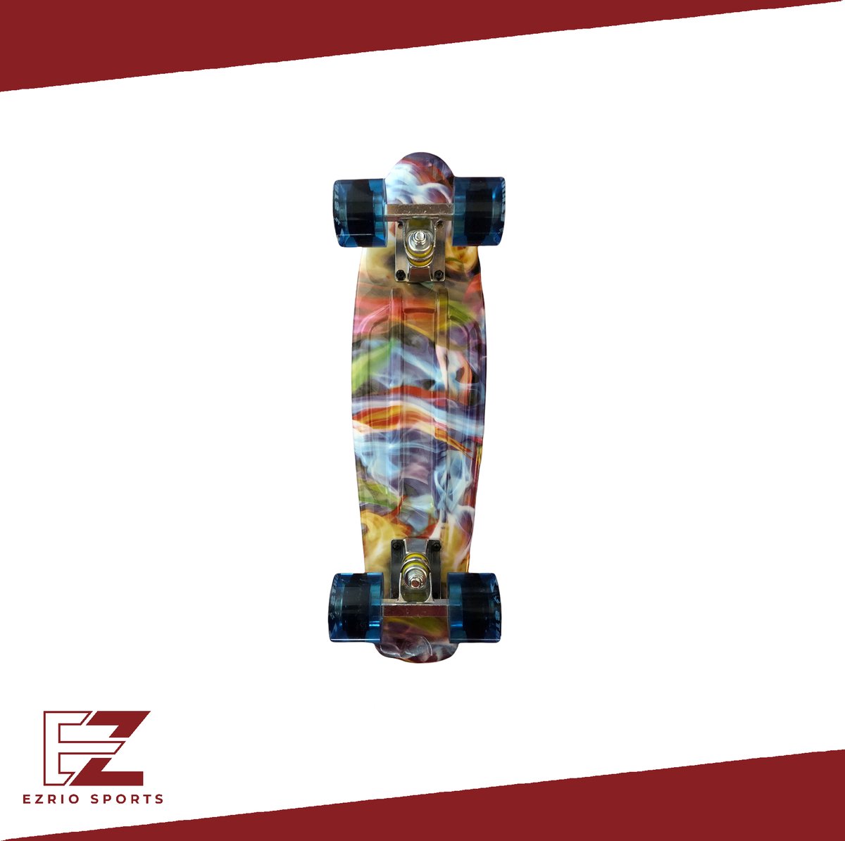Penny Board voor Meisjes en Jongens – Skateboard – Pennyboard – 22 inch – Paint – Blauw – Geel — afbeelding 2