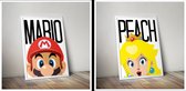 Mario en Peach Poster A3 - 2 stuks - Kinderkamer Posters