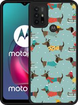 Motorola Moto G10 Hardcase hoesje Winterse Teckels - Designed by Cazy