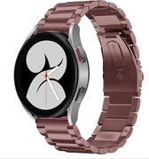 Stalen bandje brons / bruin - Geschikt voor de Samsung Galaxy Watch 5 Pro & Watch 5 / Samsung Galaxy Watch 4 Classic & Watch 4 - alle varianten - Metalen bandje RVS staal kleur - R