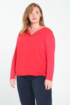 Paprika T-shirt in twee stoffen T-shirt in twee stoffen