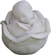 Tuinbeeld baby hoogwaardige kwaliteit (Wit/gepattineerd) - decoratie voor binnen/buiten - beton