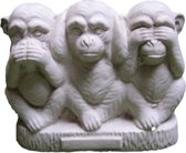 Statue de jardin singes entendre / voir / parler sans mal - décoration pour intérieur / extérieur - béton