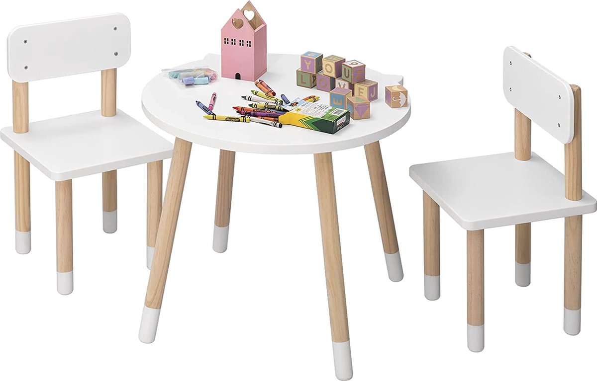 FURNIBELLA-Kindertafel met stoelen, 3-delig kinderzitje groep  kindermeubels, 1... | bol.com