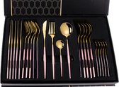 Dinity Emma Bestekset Goud/Roze - 24-delig