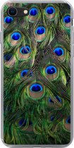 Geschikt voor iPhone 7 hoesje - Close-up van veren van een pauw - Siliconen Telefoonhoesje