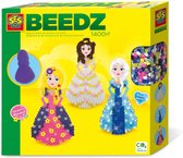 SES Beedz - Strijkkralen met legbord - grondplaat, 1400 strijkkralen en strijkvel - Prinsessen - met glitterkralen en stickers - PVC vrij